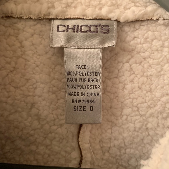 Chico, NEW WITH TAGS, cozy SHERPA lined jacket. River bark BROWN. So- Soft. - Picture 8 of 9
